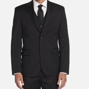 Pronto Uomo Platinum Wool Black Suit Separate Jacket 54 Long